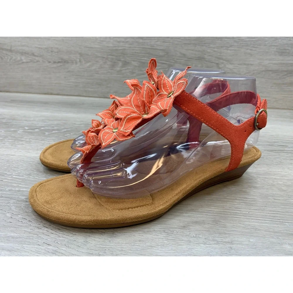 Koolaburra by UGG Women's Coral Floral Wedge Sandals Memory Foam 8.5 Shoes